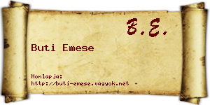 Buti Emese névjegykártya